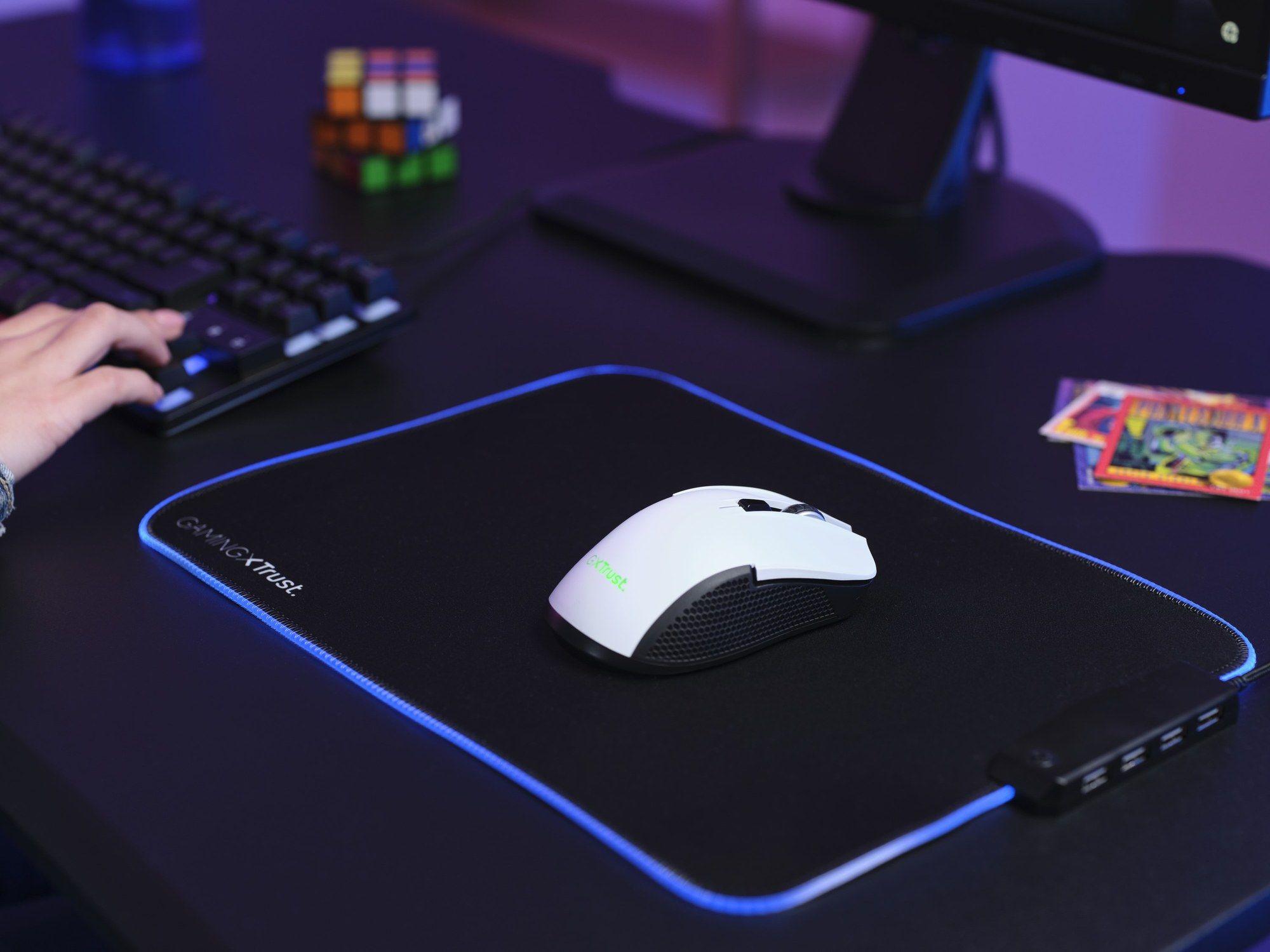 Rato Gaming TRUST GXT 923W YBAR (Mão direita - 7200 DPI - Ótico - Preto e Branco) — miniatura 7