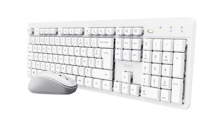 Conjunto de Teclado e Rato TRUST Ody II (Espanhol - Tamanho completo - RF Wireless - Branco)