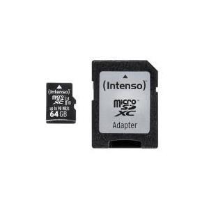 Cartão de Memória INTENSO Professional 3433490 (64GB - Classe 10 - 100 MB/s - Preto)