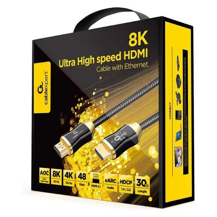 Cabo HDMI GEMBIRD CCBP-HDMI8K-AOC-30M (30 m - 60 Hz - HDMI Type A - Preto), miniatura 3