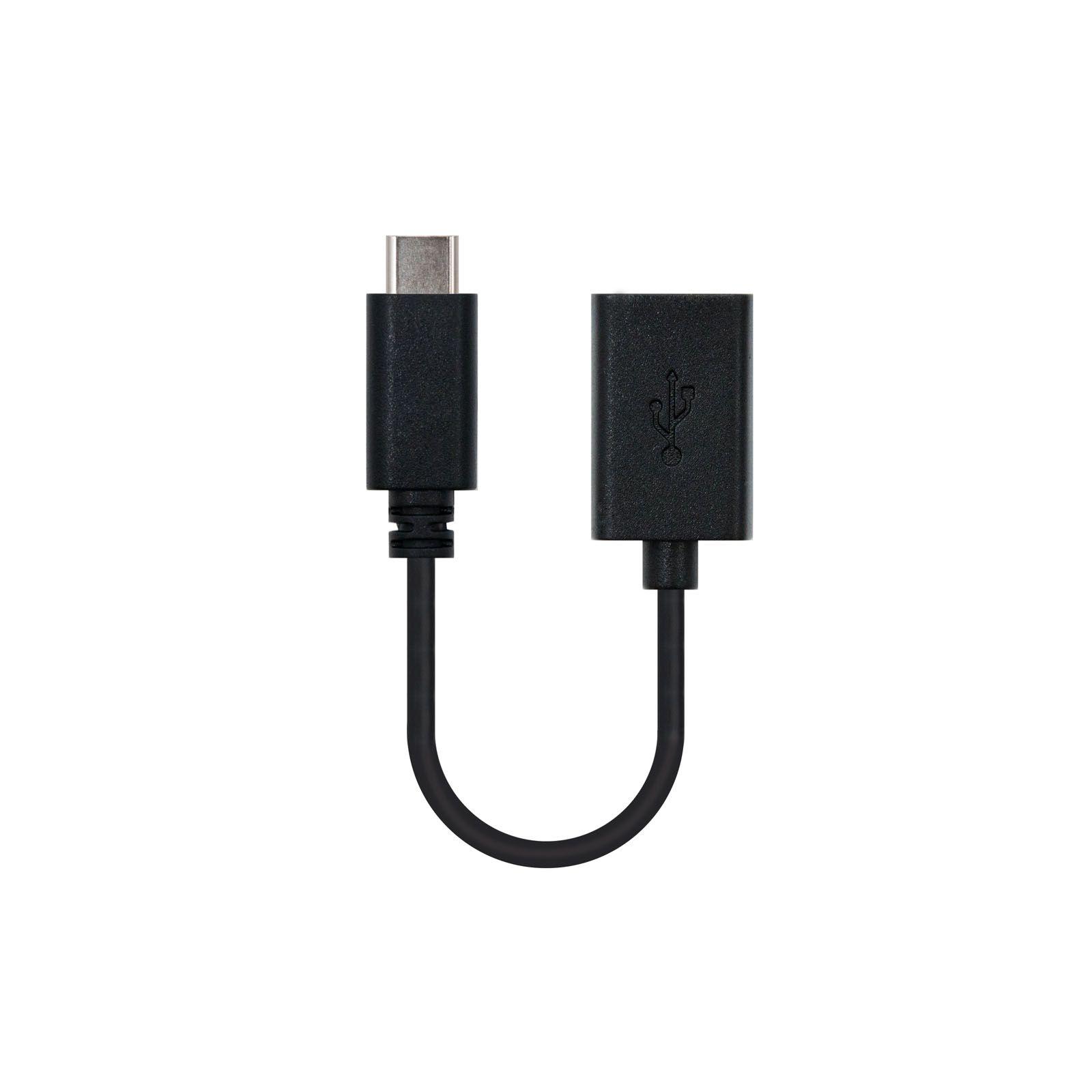 Cabo Adaptador USB-C para USB-A NANOCABLE 10.01.2400 (0,15 m - USB A - USB C - Preto)