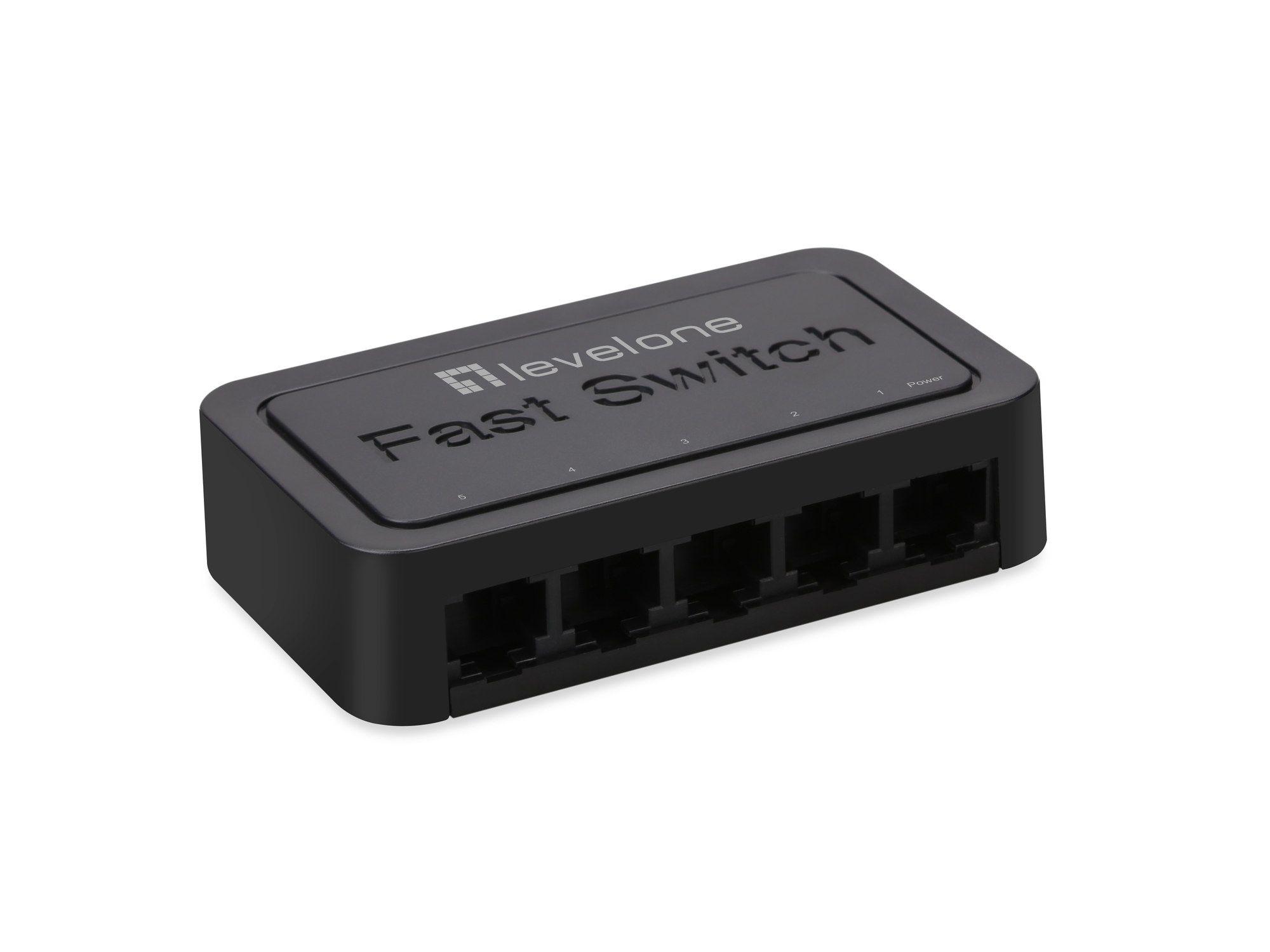 Switch de Rede Não Gerido LEVELONE FEU-0512 (Fast Ethernet - 0,744 MB - 1 Gbit/s - Preto)