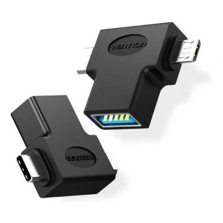 Adaptador OTG VENTION CDIB0 (Micro USB, USB Type-C - USB 3.0 - Preto)