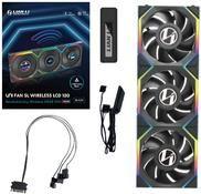 Ventoinhas para Caixa LIAN LI UNI FAN SL Wireless LCD 12SLLCD1W3B (ARGB - Preto)