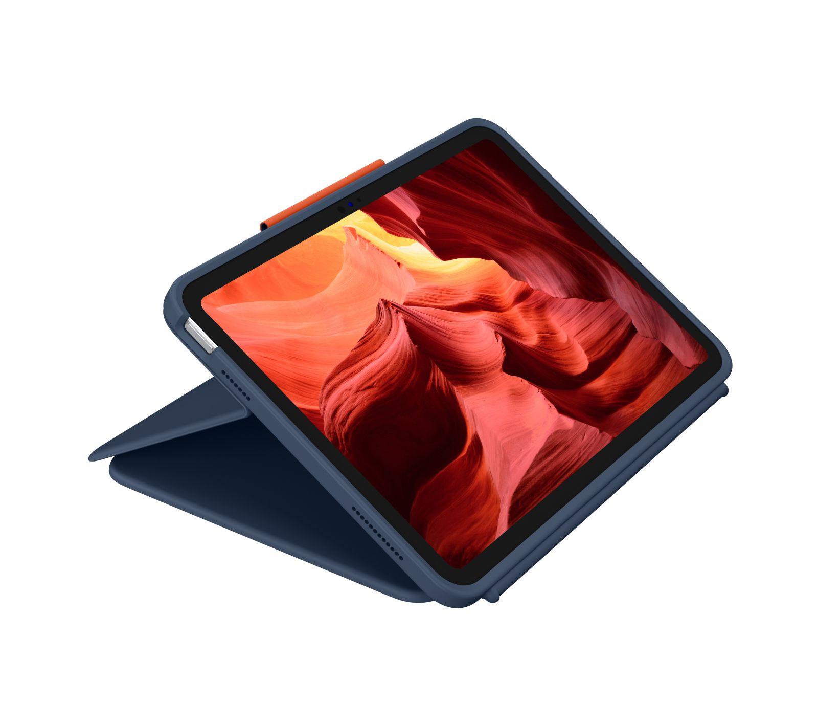 Capa com Teclado LOGITECH Rugged Combo 4 (Acoplamento - Apple - Azul) — miniatura 6