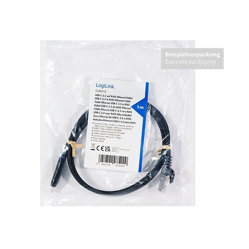 Cabo Adaptador de Rede LOGILINK CU0412 (2 m - Cat6 - USB-C - Preto), miniatura 5