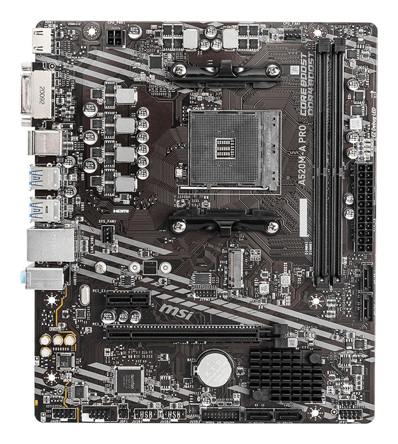 Motherboard MSI A520M-A PRO (AM4 - AMD Ryzen 3000 Series - Micro-ATX - Preto) — miniatura 2