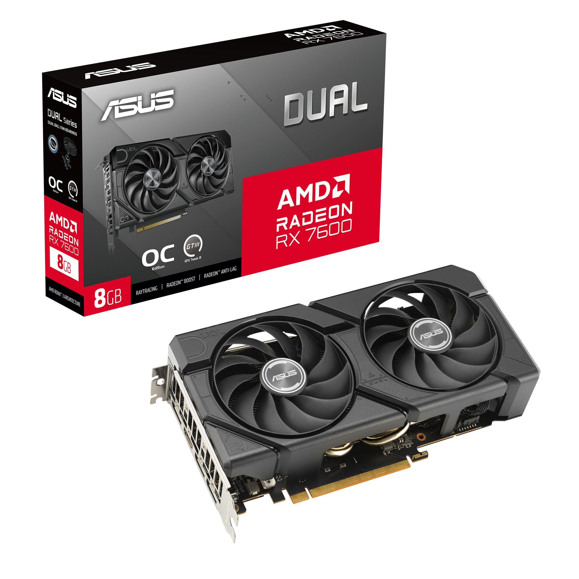 Placa Gráfica ASUS Dual Radeon RX 7600 EVO OC Edition (Radeon RX 7600 - 18 Gbit/s - 8 GB - Preto), miniatura 12