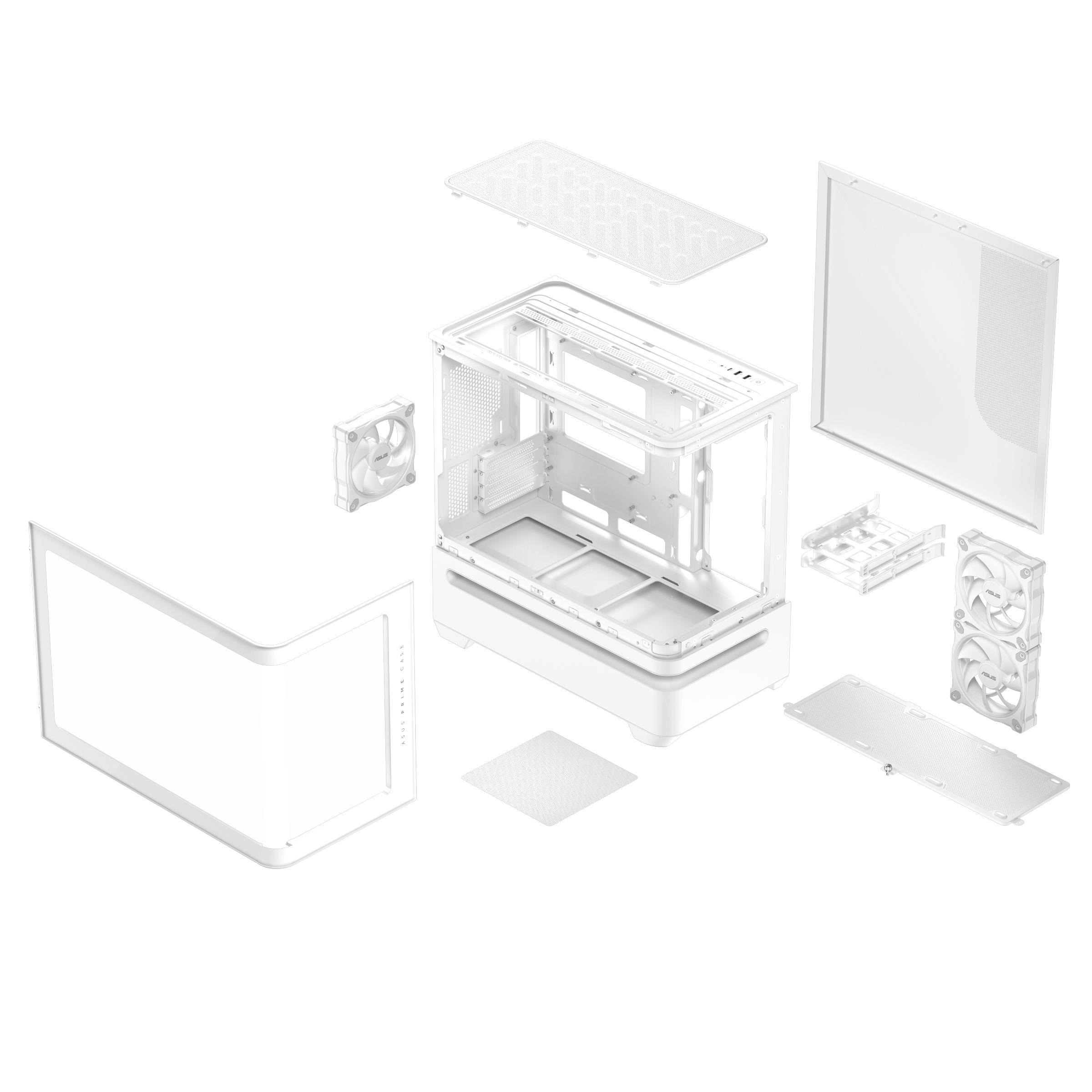 Caixa PC ASUS PRIME AP202 ARGB (micro ATX, Mini-ITX - Mini Tower - Micro-ATX, Mini-ITX - Branco) — miniatura 17
