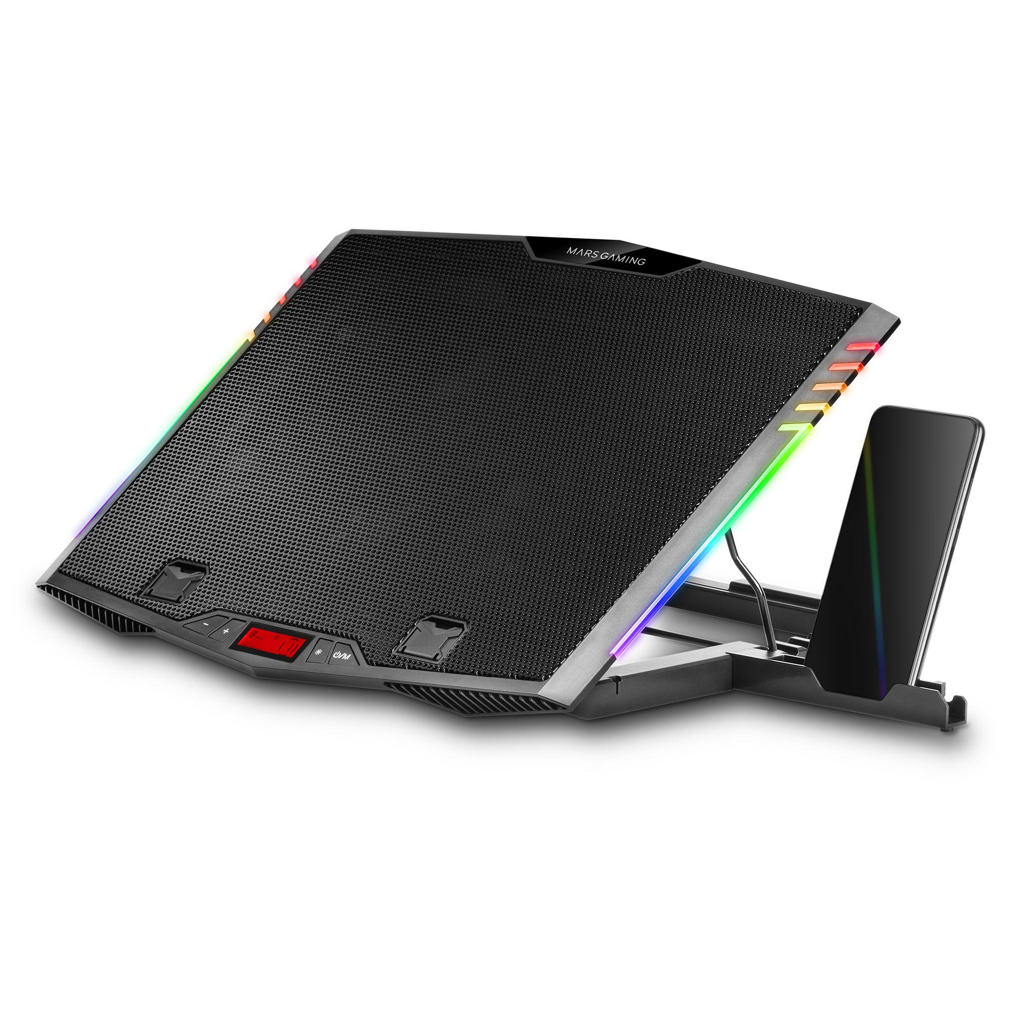 Base de Refrigeração para Portátil MARS GAMING MNBC5 (Até 19" - 6 Ventoinhas - Preto)