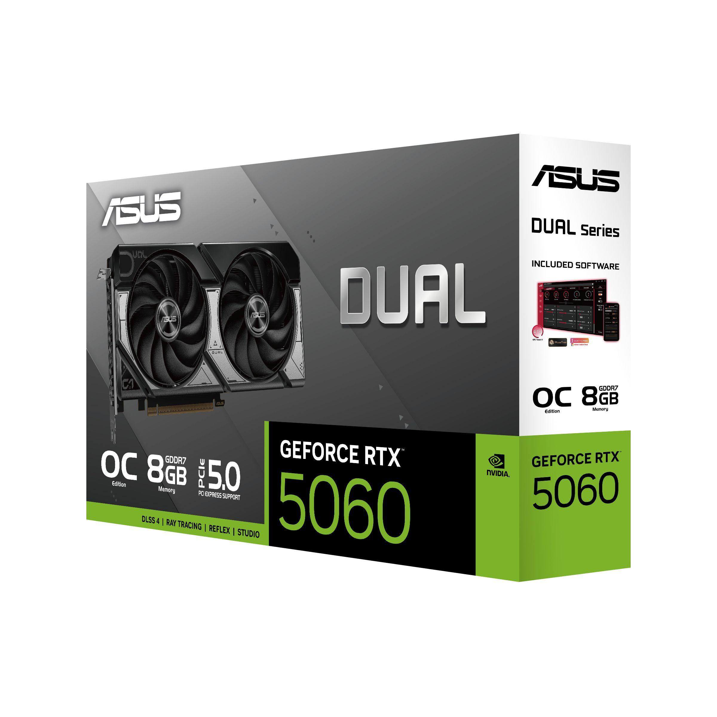 Placa Gráfica ASUS GeForce RTX 5060 Dual OC (GeForce RTX 5060 - 28 Gbit/s - 8 GB - Preto e Cinzento), miniatura 15