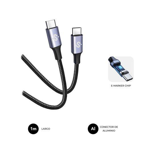 Cabo USB-C para USB-C SUBBLIM PLUS SUBCAB-C10010 (1 m - USB-C - Branco)
