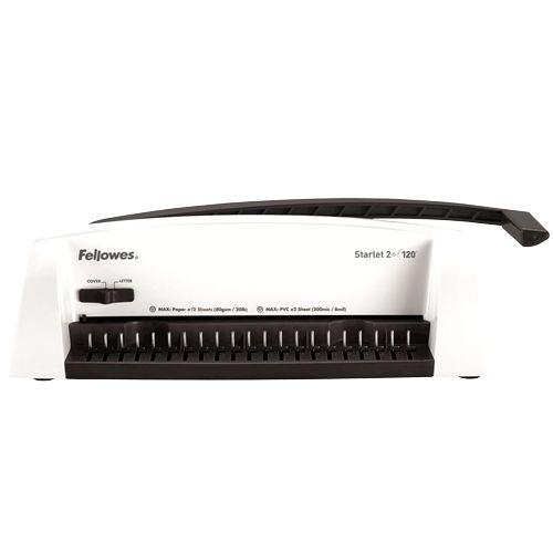 Encadernadora de Espirais Plásticas FELLOWES Starlet 2+ (Perfuração de 10 folhas - Encadernação até 120 folhas - Cinzento e Branco) — miniatura 2