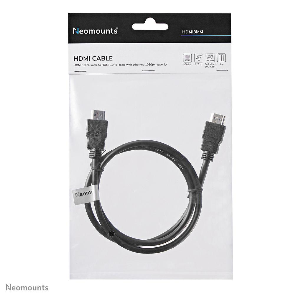 Cabo HDMI NEOMOUNTS HDMI3MM (1 m - HDMI Type A - Preto) — miniatura 3