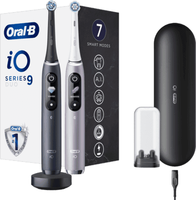 Conjunto de Escovas de Dentes Elétricas BRAUN Oral-B iO Series 9 Duo (Preto Onyx/Rosa Quartzo)