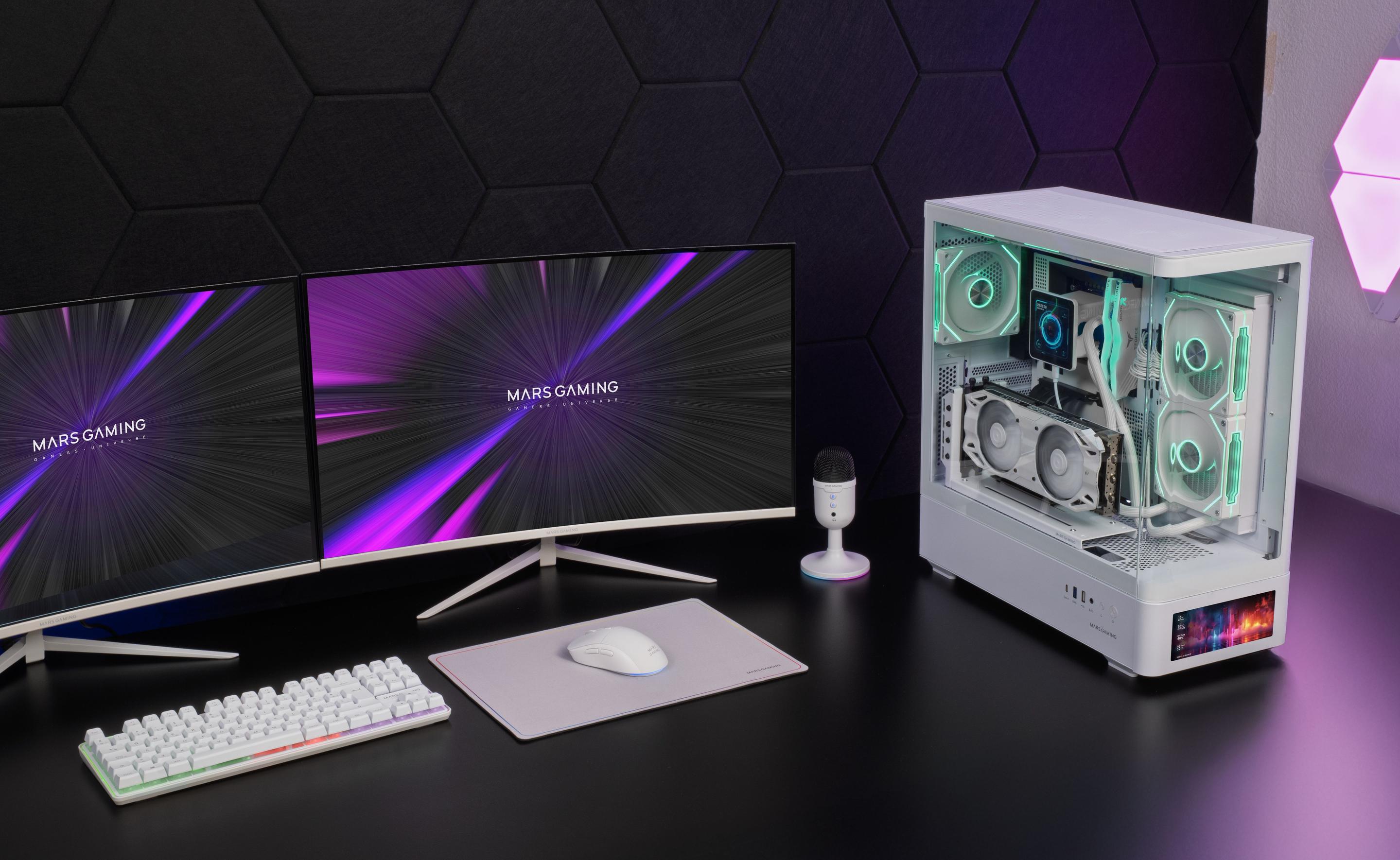 Caixa PC ATX MARS GAMING MCLCDPROW (LCD IPS 7,2" - Branco) — miniatura 9