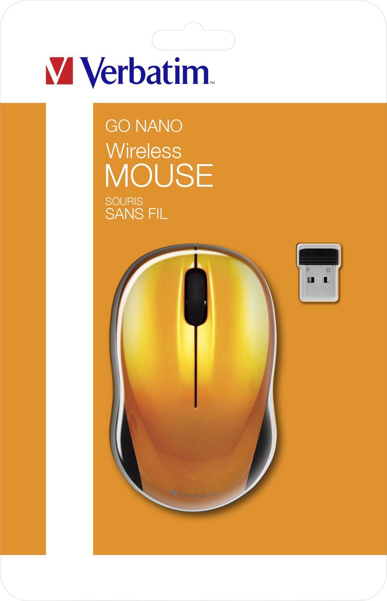Rato VERBATIM Go Nano (Ambidestro - 1600 DPI - RF Wireless - Laranja)