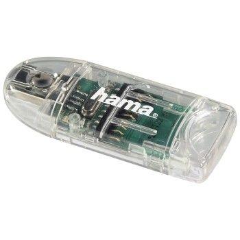 Leitor de Cartões de Memória HAMA 91092 (USB 2.0 - microSDHC, miniSDHC - Transparente)