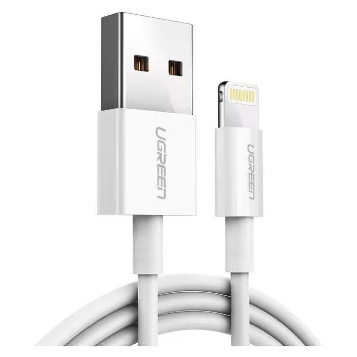 Cabo USB-A para Lightning UGREEN US155 20728 (1 m - USB A - Branco) — miniatura 3