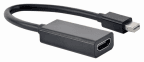 Adaptador Mini DisplayPort para HDMI GEMBIRD A-mDPM-HDMIF4K-01 (0,15 m - Mini DisplayPort - Preto)