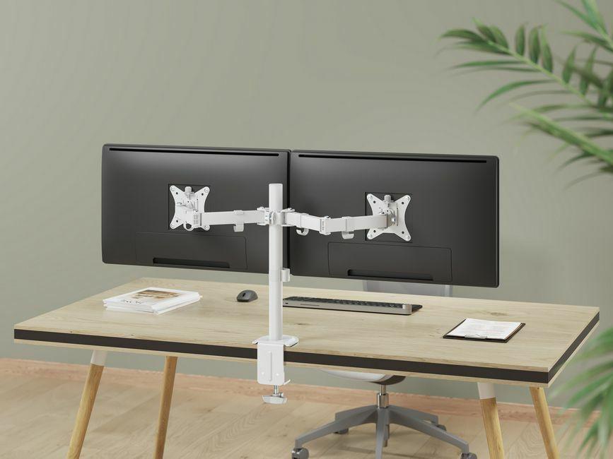 Suporte de Monitor de Secretária EQUIP 650167 (2 Monitores - 17" a 32" - Branco), miniatura 8