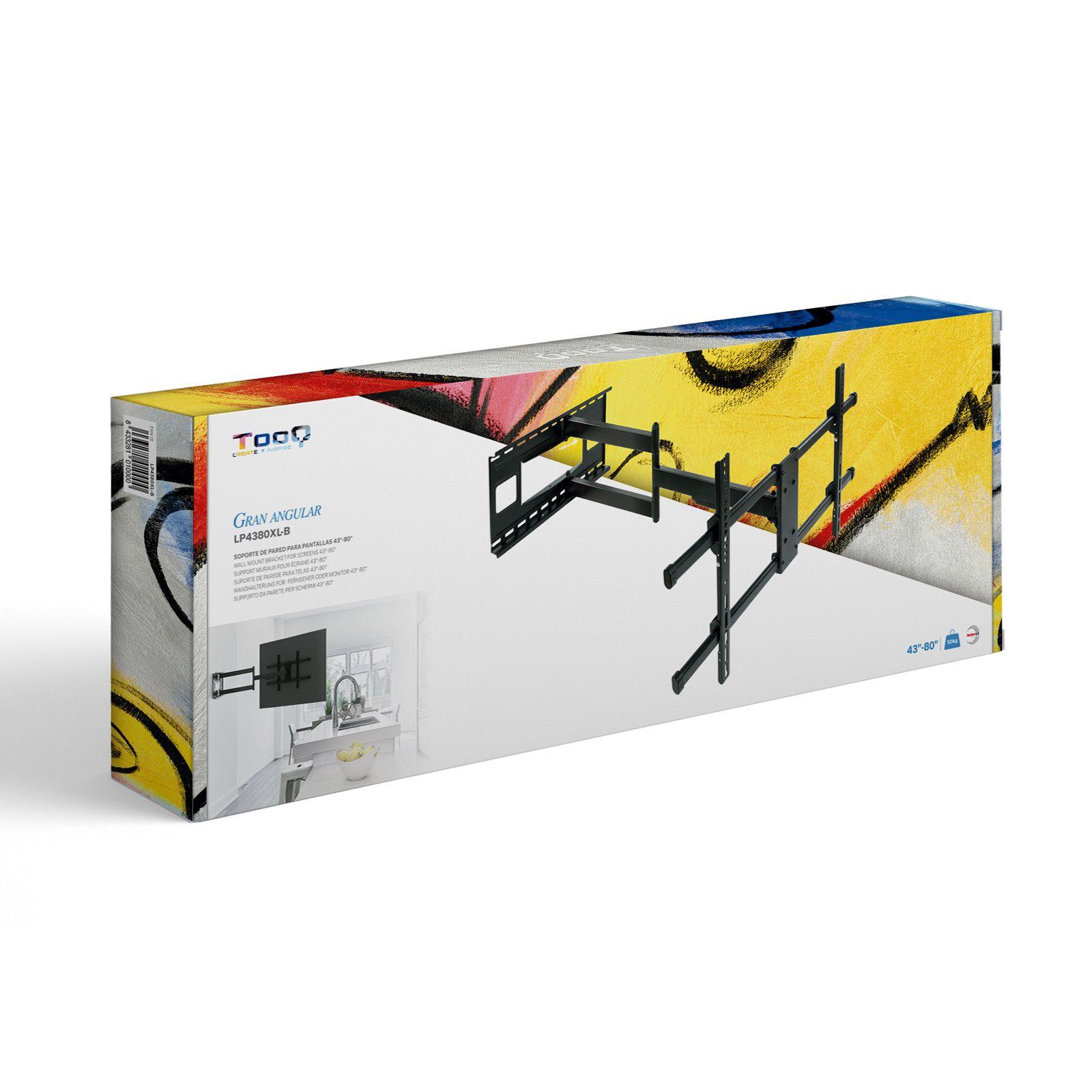 Suporte de Parede para TV TOOQ LP4380XL-B (800 x 400 mm - 200 x 200 mm - 2,03 m - Preto), miniatura 13