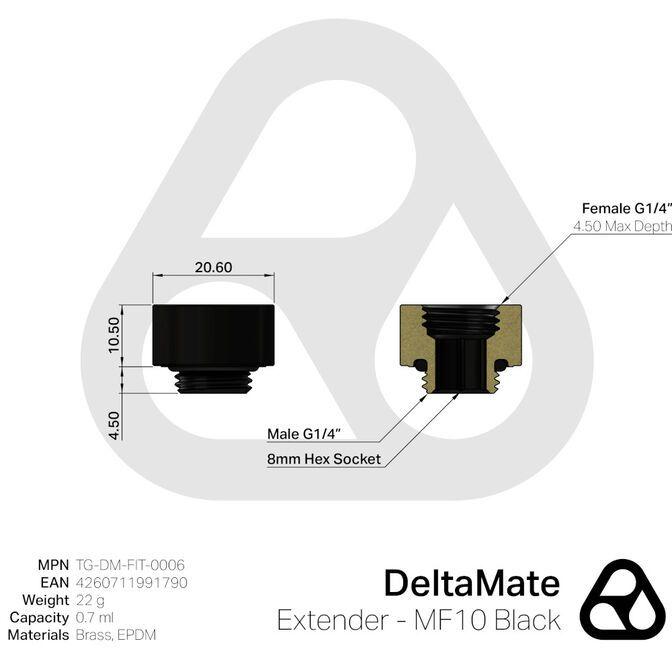 Adaptador de Extensão THERMAL GRIZZLY DeltaMate Extender MF10 (Preto) — miniatura 3