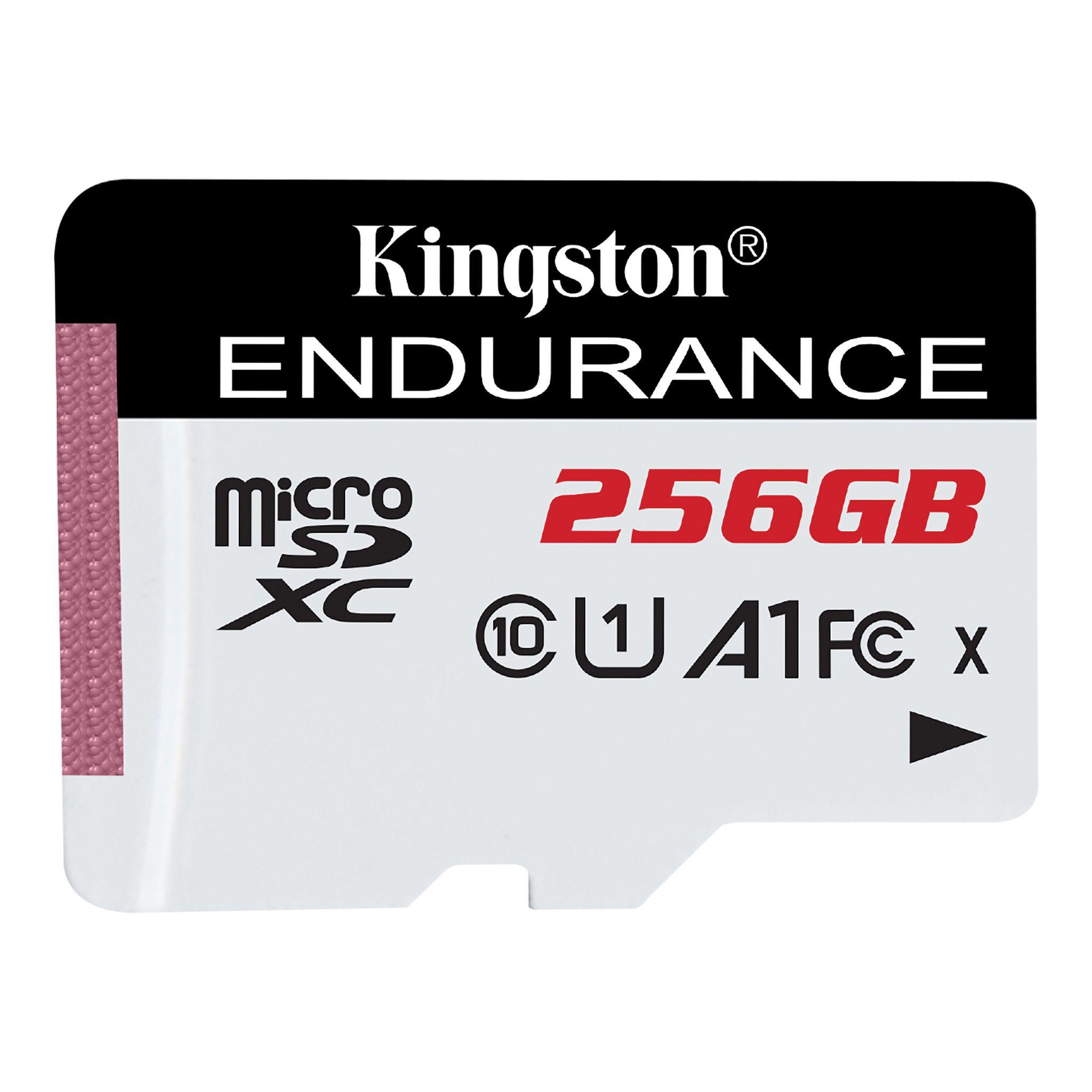 Cartão de Memória KINGSTON High Endurance SDCE/256GB (256GB - Classe 10 - 95 MB/s - Preto e Branco)