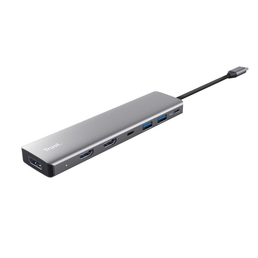 Adaptador Multipporto TRUST Dalyx 7-em-1 (0,16 m - USB Type-C - Windows 10, Windows 11 - Cinzento) — miniatura 3