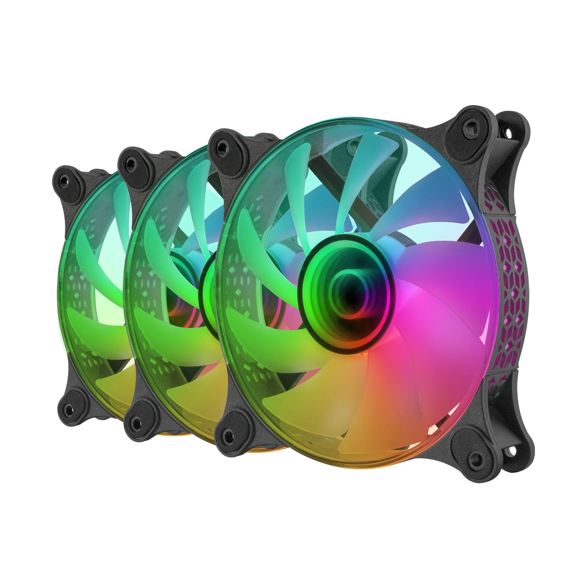 Kit de 3 Ventoinhas para Caixa PC MARS GAMING MF-3DKIT (ARGB - Preto) — miniatura 4