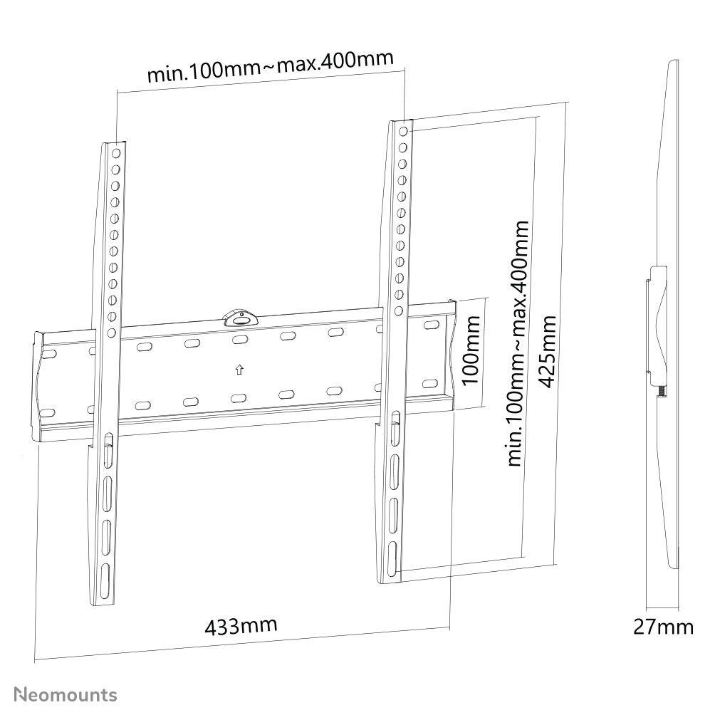 Suporte de Parede para TV NEOMOUNTS FPMA-W300BLACK (32"-55" - 40 kg - VESA 400 x 400 mm - Preto), miniatura 12