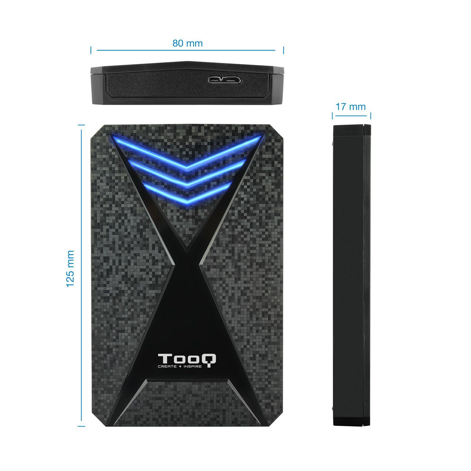 Caixa Externa TOOQ TQE-2550BL (4 TB - 2.5" - SATA I, SATA II e SATA III - Preto), miniatura 2