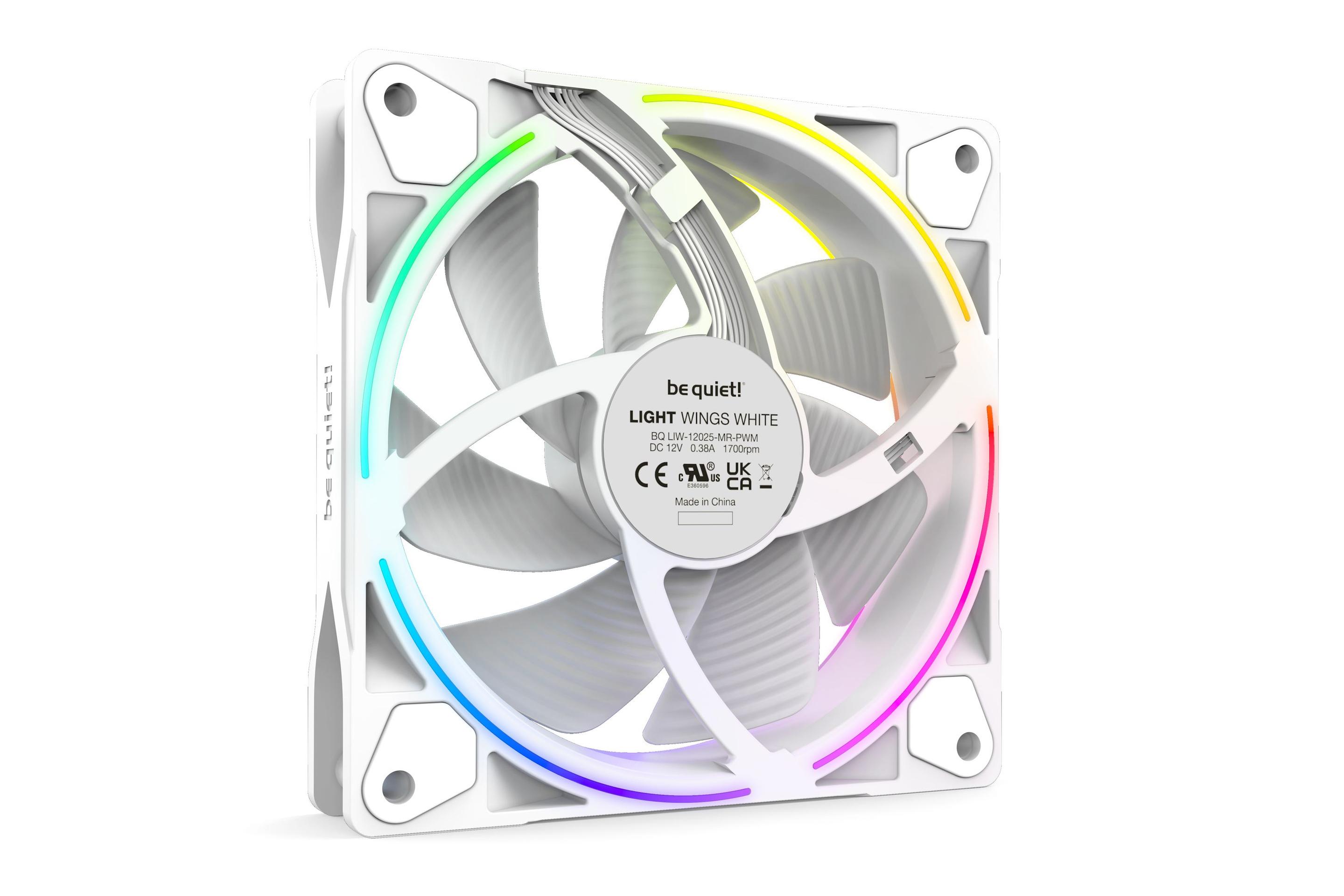 Conjunto de Ventoinhas para Caixa de PC BE QUIET! Light Wings White 120mm PWM Triple Pack (4,56 W - Branco) — miniatura 4