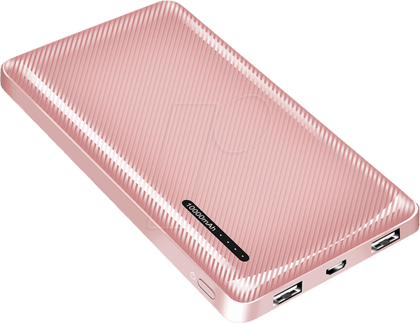 Powerbank LOGILINK PA0328RRF (10000 mAh - 2 portas USB-A - Rosa-dourado), miniatura 2
