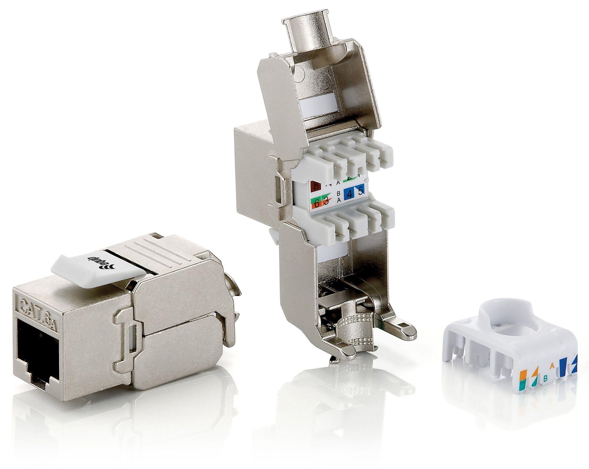 Conjunto de 8 Conetores Fêmea RJ-45 Keystone EQUIP 767221 (Prateado)