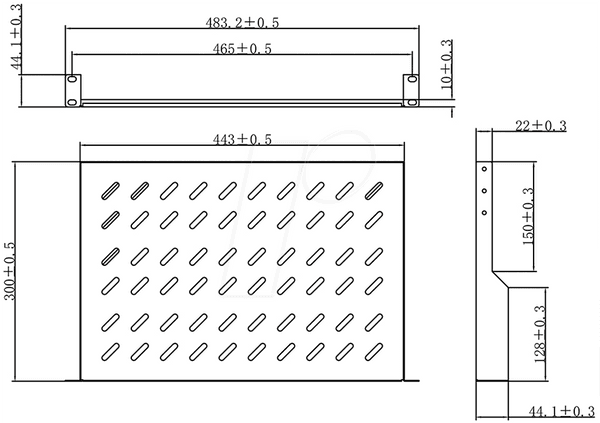 Prateleira Fixa para Armário de Rede LOGILINK SF1C40B (19" - 1U - 300 mm - Preto) — miniatura 5
