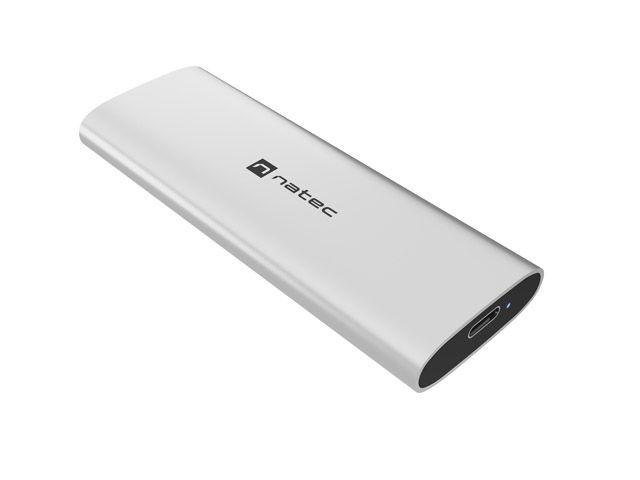 Caixa Externa para SSD M.2 NATEC Rhino M.2 NVMe Lite (USB-C 3.2 Gen 2x1 - SSD M.2 NVMe/PCIe - Prateado)