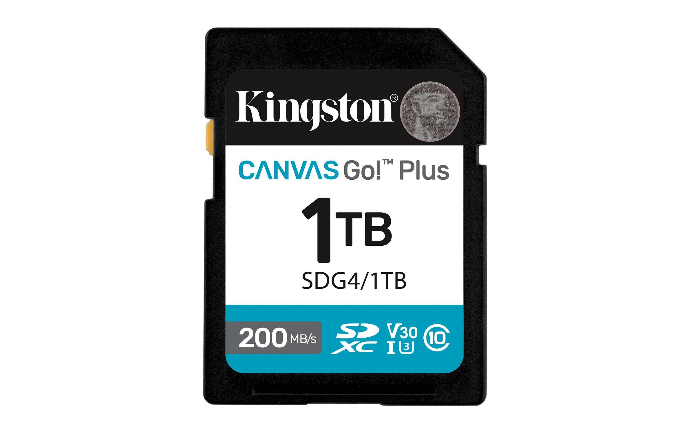 Cartão de Memória KINGSTON Canvas Go! Plus SDG4/1TB (1TB - Classe 10 - 200 MB/s - Preto)