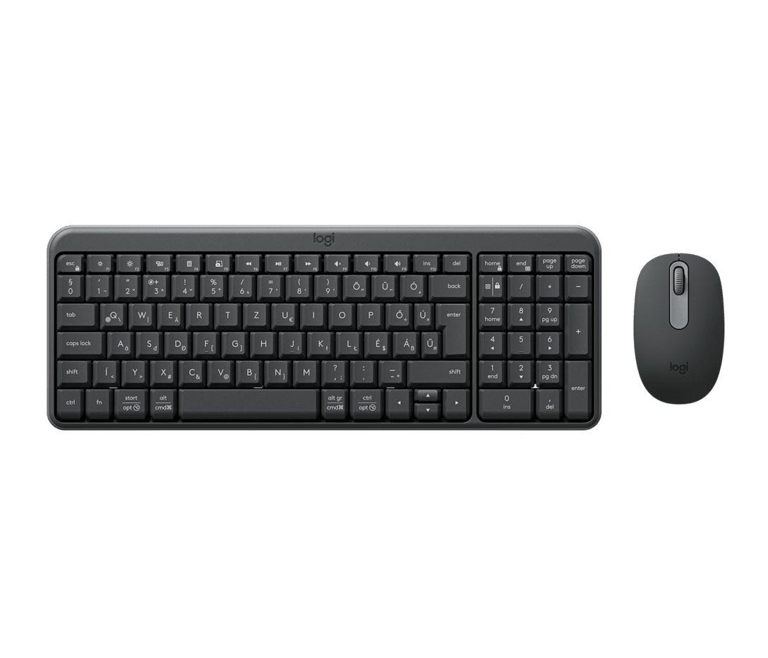 Conjunto Teclado e Rato LOGITECH MK250 (Húngaro - Em frente/linha reta - RF sem fios + Bluetooth - Grafite)