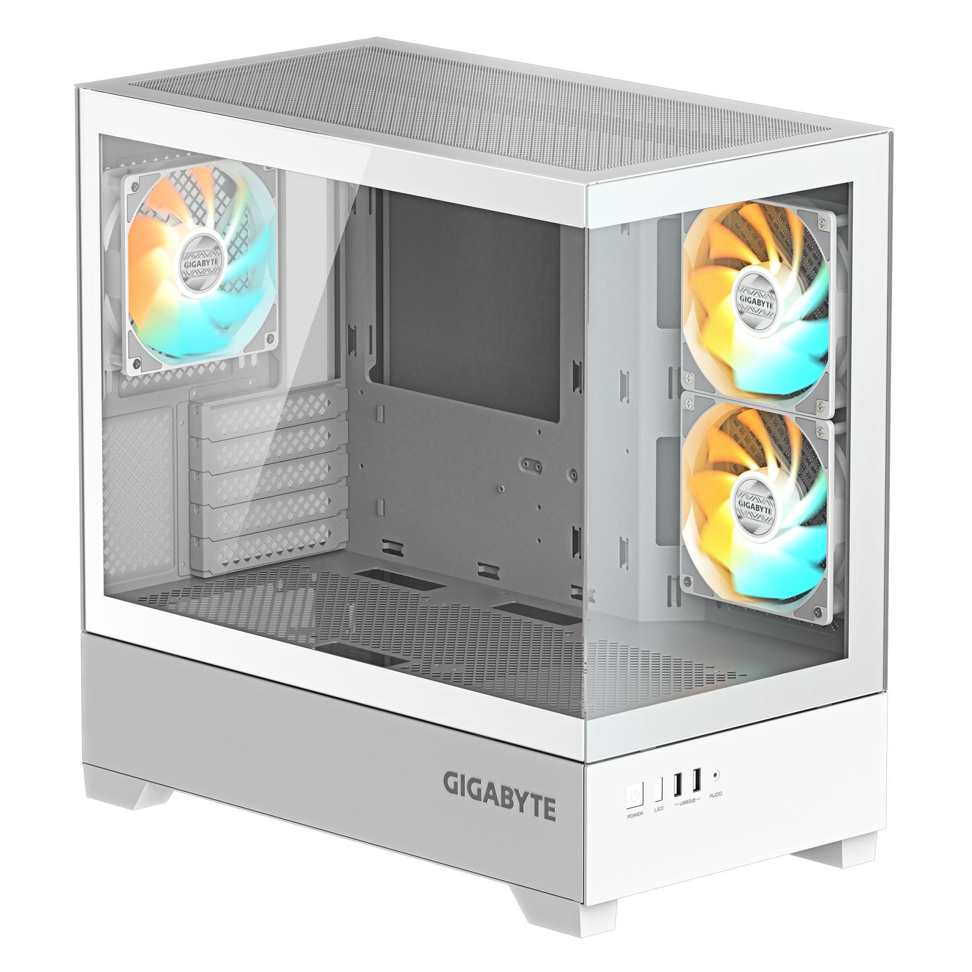 Caixa PC GIGABYTE C201 Panoramic ICE (Micro-ATX, Mini-ITX - Midi Tower - Vidro, Plástico, Aço - Branco) — miniatura 2