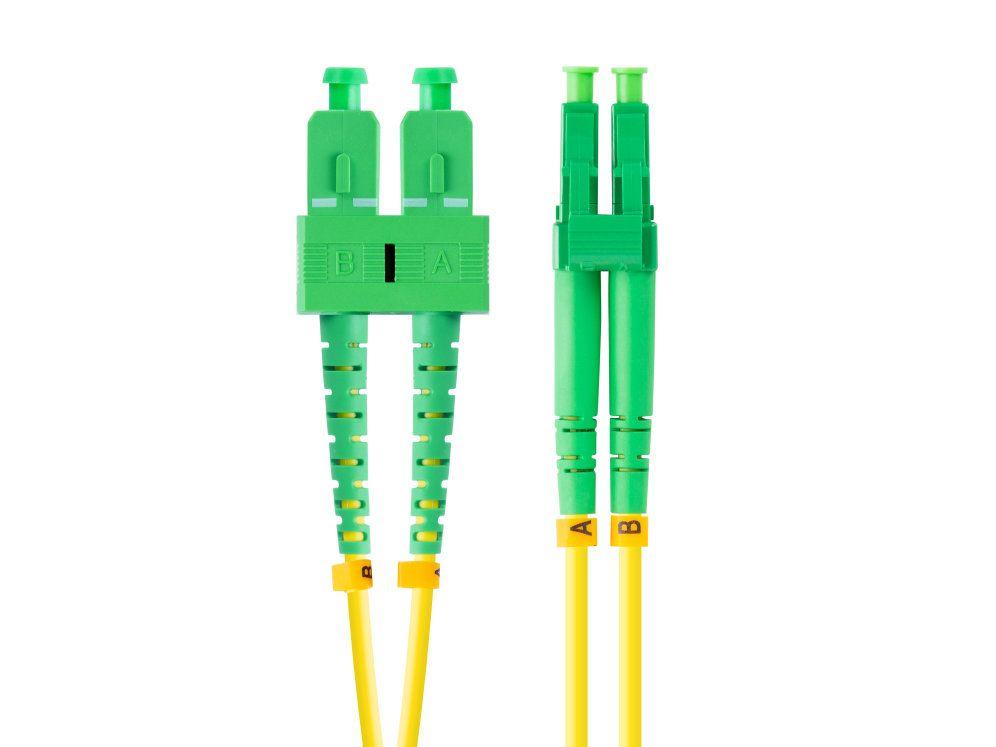 Cabo de Fibra Ótica LANBERG FO-SALA-SD11-0020-YE (2 m - SC/APC para LC/APC - G.657.A1 - Amarelo)