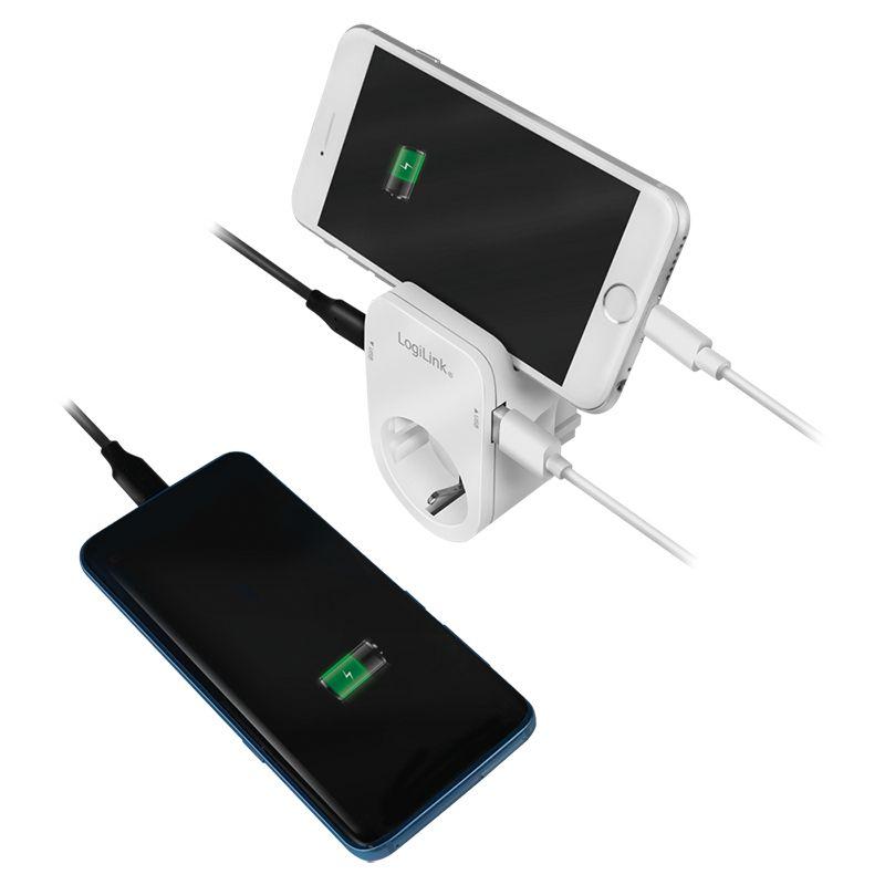 Adaptador de Tomada LOGILINK PA0247 (USB-A - Tipo F - Branco), miniatura 6