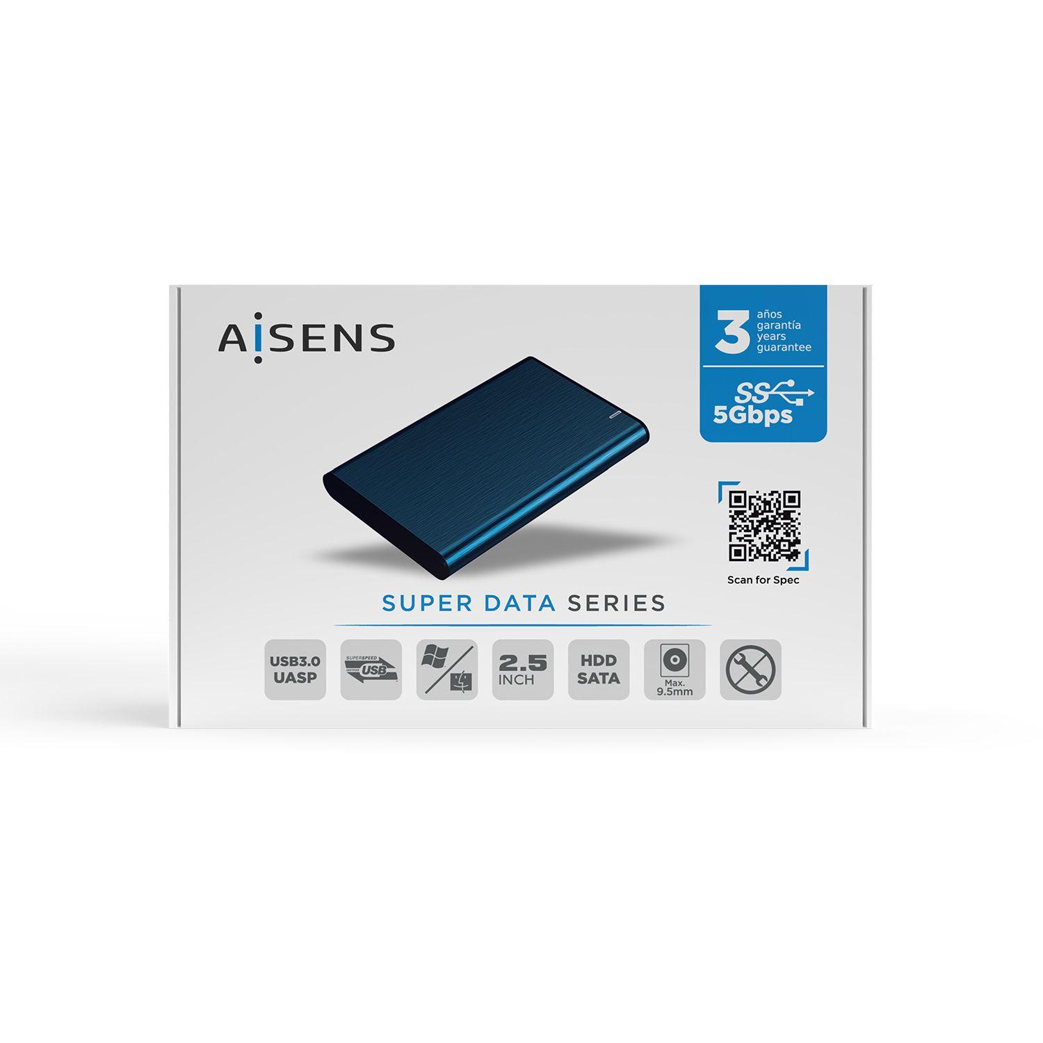 Caixa Externa SATA 2,5" AISENS ASE-2525PB (2 TB - 2,5" - 4200 RPM / 5400 RPM / 7200 RPM - Azul-marinho) — miniatura 6