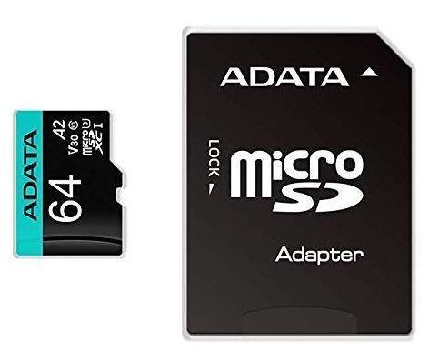 Cartão de Memória ADATA Premier Pro AUSDX64GUI3V30SA2 (64GB - Classe 10 - 100 MB/s - Preto e Azul)