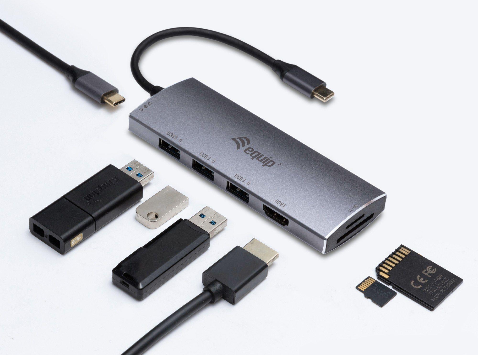 Adaptador Multiporta USB-C EQUIP 133482 (Prateado), miniatura 3