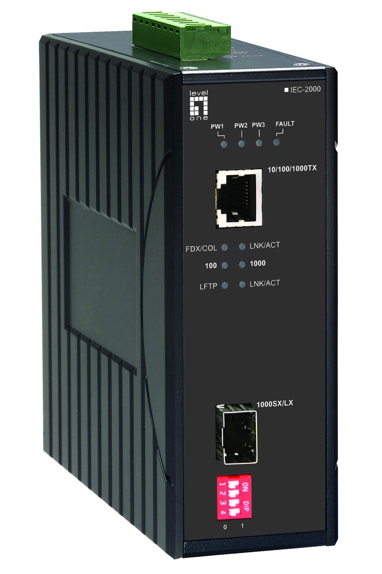 Conversor de Média LEVELONE IEC-2000 (Gigabit Ethernet - 1000 Mbit/s - Preto)