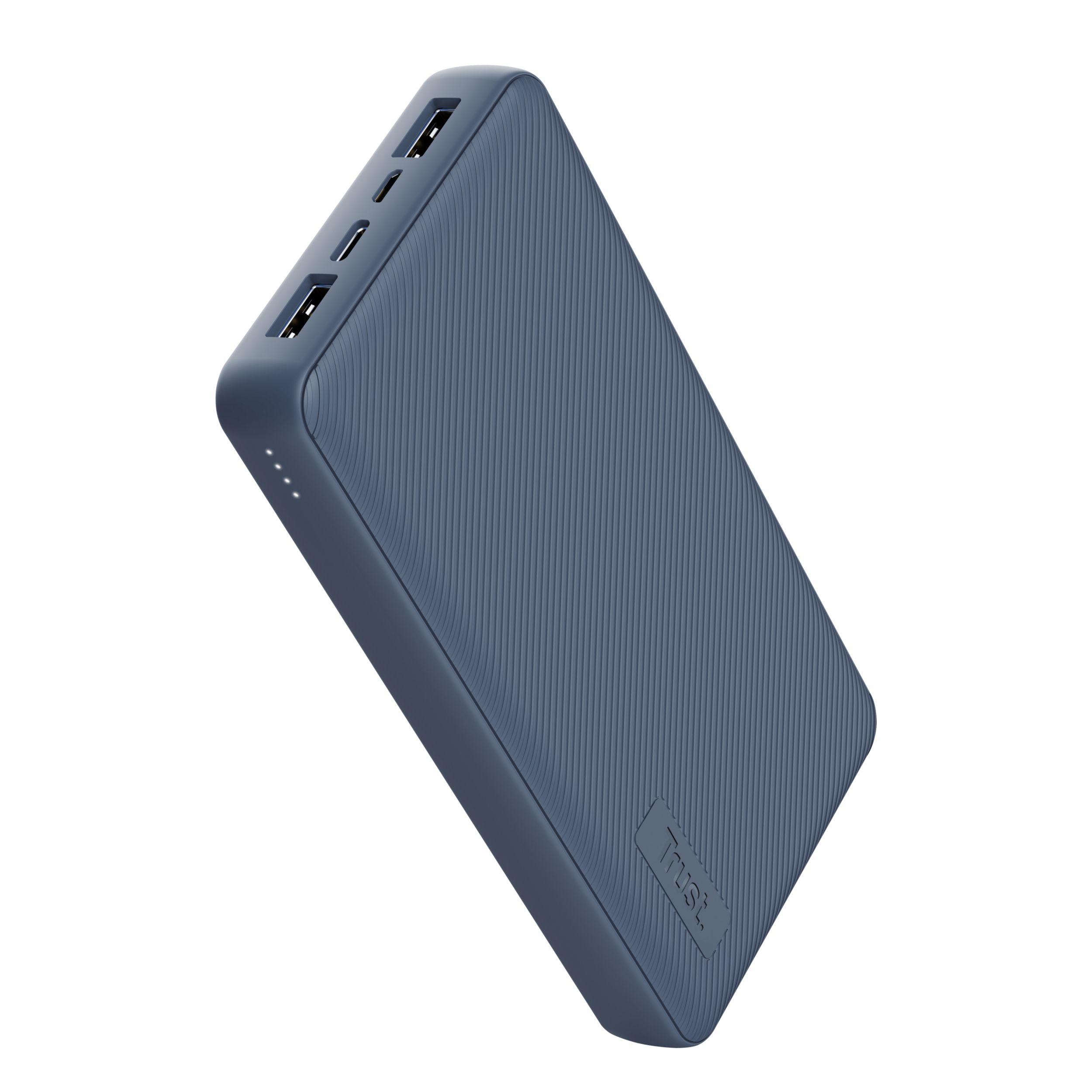 Powerbank TRUST Primo 25026 (20000 mAh - 74 Wh - Micro-USB + USB Type-C - Azul), miniatura 2