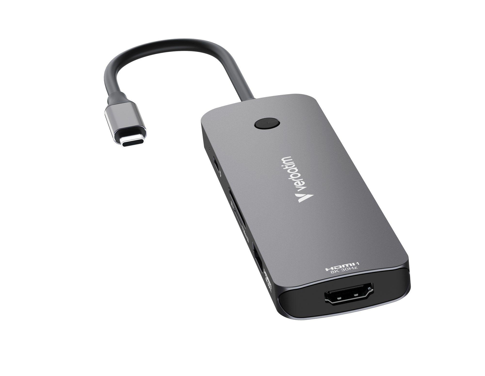 Hub USB-C VERBATIM CMH-08 (0,15 m - Prateado), miniatura 3