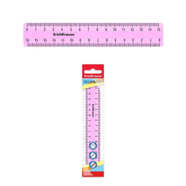 Régua ERICHKRAUSE Pastel (Plástico - 15 cm - Rosa), imagem 1