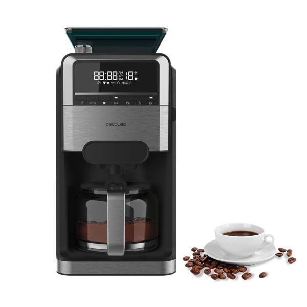 Máquina de Café de Filtro CECOTEC Coffee 66 Grind & Brew (Grãos de café - 1400 W - 230 g - Preto e Prateado)